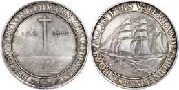 1894 Weimarer Republik, Silbermedaille, 1932, Volksspende-Niobe, Unsigniert (Oskar Glöckler), Av: Segelschiff, Rev: Grab - Autres & Non Classés