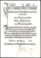 2056 Zoll, Ernennungsurkunde Zum Finanzinspektor, Datiert 30. April 1935, Berlin, Mit Siegel Der Reichsschuldnerverwaltu - Documents