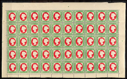 2243 1 1/2 Sch. Berliner Neudruck 1884, 50 Stück Ohne Falz Im Bogen Mit Verkürzten Bogenrändern. Die Auflage Dieses BND  - Héligoland