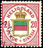 2244 21/2 P./20 Pfg. Gestempelt, Beanstandungen, Fotokurzbefund Heitmann BPP, Mi. 170.-, Katalog: 18a O - Héligoland