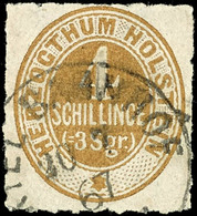 2338 4 Sch. Braunocker, Allseits Tadellos Durchstochen, Klar Gestempelt "KIEL BAHNHOF 20 7 67", Kabinett, Mi. 100.-, Kat - Schleswig-Holstein