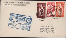 YT 587 Ae 2 Et 6 Correio Aereo 1e Expediçao Lisboa New York USA First Flight Via Yankee Clipper From Horta To USA - Used Stamps