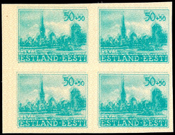 4467 50+50 Kop. Doppeldruck Ungezähnt Im Viererblock Tadellos Postfrisch, Mi. 720,-, Katalog: 7UDDVBl. ** - Estonie