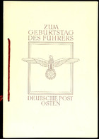4565 Geschenkheft Der Deutsche Post Osten, "Neue Dienstmarken Ausgabe Februar/März 1943", Dienstmarken Mi.-Nr. 25/36, Ta - Occupation 1938-45