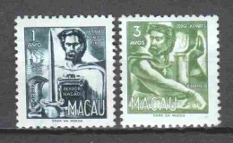 Macau 1951 Mi 375 + 377 MH - Unused Stamps