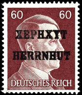 5282 1 - 60 Pf. A. Hitler Mit Deutsch/Russischem Aufdruck, überkomplett, Da Auch Die Werte 10, 16, 20, 24, 50 Pfg. Und 1 - Herrnhut