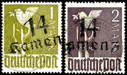 5910 KAMENZ, 1 Mark Und 2 Mark Taube, Tadellos, Gestempelt, Schwarzer Aufdruck,  Gepr. Petzold BPP, Katalog: IaII,IbII O - Autres & Non Classés