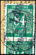 5917 NIEDERCUNNERSDORF, 84 Pf. Ziffer A. Paketkartenabschnitt, ARGE:72 (Gruppe 5), Gepr. Petzold BPP, Katalog: IxII BS - Autres & Non Classés