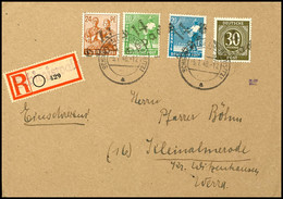 5918 OPPACH, 30 Pf. Ziffer In MiF Mit 10, 20 Und 24 Pf. Arbeiter A. Portoger. R.-Brief, Tadellos, Gepr. Petzold BPP, Kat - Autres & Non Classés