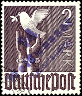 5923 WEISSWASSER, 2 Mark Taube, Aufdruck Violett, Tadellos, Gest, Gepr. Petzold BPP, Katalog: IIbII O - Autres & Non Classés