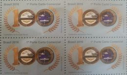 L) 2016 BRAZIL, CENTENARY OF THE NAVAL AVIATION, GOLD, MARINA OF BRAZIL 1916- 2016, IN THE AIR MEN OF THE SEA, MULTIPLE - Unused Stamps