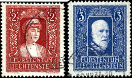 7071 1933/35, Freimarken 2 Und 3 Fr. Je Tadellos Gestempelt, Mi. 600.-, Katalog: 140/41 O - Liechtenstein