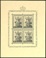 7077 1946, Tadellos Postfrischer Kleinbogen "Hl. Luzius", Mi. 350.-, Katalog: 247KB ** - Liechtenstein