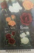 L) 2007 BRAZIL, ROSES, NATURE, STAMPS FLOWERS, SOUVENIR SHEET,  MNH - Nuovi