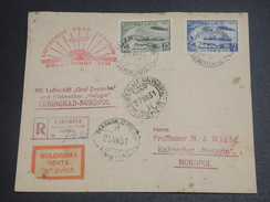 URSS - Env Transportée Par Zeppelin Leningrad Pour Nordpol - 27 Juillet 1931 - Rare - P 22543 - Cartas & Documentos
