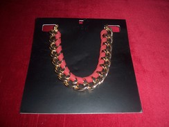 COLLIER RAS DU COU MOA DORE GARNITURE ROUGE  170G - Colliers/Chaînes