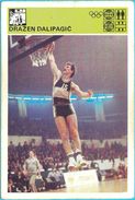 DRAZEN DALIPAGIC - KK Partizan ... Yugoslavia Vintage Card Svijet Sporta LARGE SIZE Basketball Basket-ball Pallacanestro - Bekleidung, Souvenirs Und Sonstige