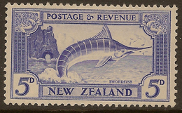 NZ 1935 5d Swordfish Single Wmk SG 563 HM #ADI142 - Neufs