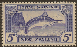 NZ 1935 5d Swordfish P12.5 SG 584b HM #ADI173 - Nuovi