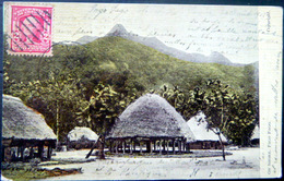 OCEANIE ILE SAMOA PAGO PAGO VUE DE VILLAGE ET CASES CARTE VOYAGE TIMBRE ET CACHET - Samoa