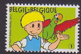 Belgium 2012 Cartoon Story Boy Parrot MNH 1V - Ungebraucht