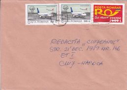 PLANES, POST LOGO, STAMPS ON COVER, 2003, ROMANIA - Storia Postale