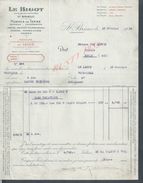FACTURE DE 1939 LE BIGOT POMMES DE TERRES OIGNONS POMMES À CIDRE À SAINT BRIEUC : - 1900 – 1949