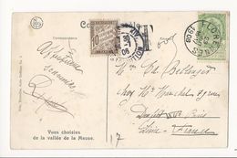 Carte Postale De Florennes (B) à Paris - Taxée à 10 Cts - 1906 - 1859-1959 Briefe & Dokumente
