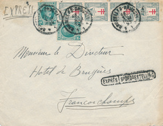 577/25 -  Lettre EXPRES TP Houyoux Et Antituberculeux BXL 1926 Vers FRANCORCHAMPS - Bel Affranchissement - 1922-1927 Houyoux