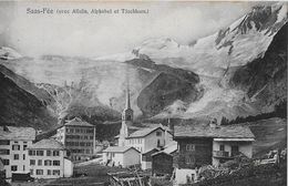 SAA -FEE → Schöne Dorfansicht Mit Täschhorn, Alphubel Und Allalin, Ca.1910 - Täsch