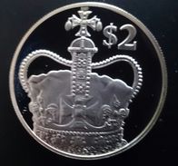 CAYMAN ISLANDS 2 DOLLARS 2002 SILVER PROOF "British Crown" (free Shipping Via Registered Air Mail) - Cayman Islands