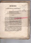 87- LIMOGES- MEMOIRE POUR L.M. DESCOUTURES NOTAIRE ROYAL- ABUS DE BIENS PUBLICS 1822- M. BRIERE-IMPRIMERIE LEON ALBIN - Documenti Storici