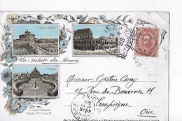 UN SALUTO DA ROMA / LITHO 1896 !! - Panoramische Zichten, Meerdere Zichten