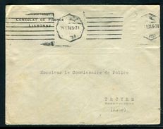 Portugal - Enveloppe Du Consulat De France De Lisbonne En 1934 Pour Troyes ( Timbre Enlevé) - Ref N 36 - Cartas & Documentos