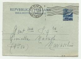 BIGLIETTO POSTALE DA 20 LIRE 01/12/1949 - 1946-60: Poststempel