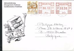 Chgt D'adresse  Obl.  N° 1. PTT XIII 12.  Obl: Vevey Le 26/12/1994 Pour Bxl (B) - Stamped Stationery
