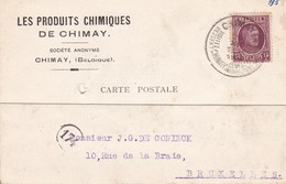 Zegel 195. Stempel CHIMAY.  Bezoekt Chimay. - Letter Covers