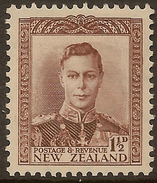 NZ 1938 1 1/2d Wmk Inv KGVI SG 607w HM #ADI253 - Unused Stamps
