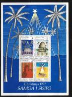 Samoa, Scott # 465a MNH S/S Christmas 1977, Sheet Has Some Creases At Upper Right Edge, Stamps Are MNH - American Samoa