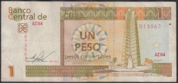 2013-BK-45 CUBA 2013 1 Cuc REEMPLAZO REPLACEMENT USED SERIE AZ. DOBLE FIRMA ERROR - Cuba