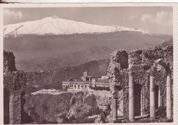 199-Taormina-Messina-Sicilia-Albergo S.Domenico E Teatro Greco Con Vista Dell' Etna-Fotografica-v.1942 X Valverde - Mazara Del Vallo