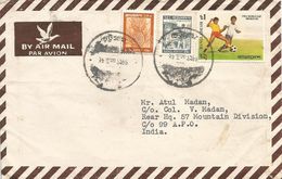 Bangladesh 1986 World Cup Football Mexico To India FPO 871 Jabalpur Cover - 1986 – Mexico