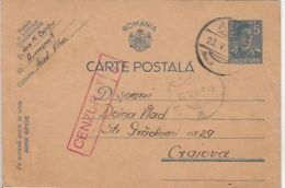 KING MICHAEL, STAMPS, CENSORED NR 6, WW2, PC STATIONERY, ENTIER POSTAL, 1942, ROMANIA - Covers & Documents