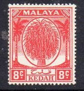 Malaya Kedah 1950-55 Sheaf Of Rice 8c Scarlet Definitive, Hinged Mint, SG 81 - Kedah