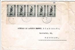 Brief Met Strook Postzegel 616 . Zie Scan. - Enveloppes-lettres
