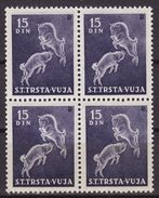 Italy Yugoslavia Trieste Zone B, 1950 Mi 42, Sassone 29  MNH** VF, Block Of 4, GOATS - Mint/hinged