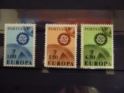 THEMA EUROPA PORTUGAL 1007/1009  Xx ( YVERT ) COTE : 17.50 EURO ( B ) - 1967