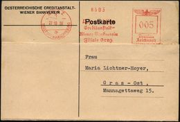 GRAZ/ 1/ STADT DER VOLKSERHEBUNG/ Österreichische/ Creditanstalt/ Wiener Bankverein/ Filiale Graz 1939 (27.10.) AFS "Rei - Other & Unclassified