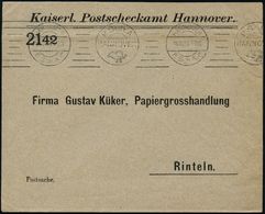 HANNOVER/ *1* 1913 (16.10.) BdMaSt Mit Posthorn (8 Verschied. Striche) Dienst-Bf.: Kaiserl. Postscheckamt Hannover + Inh - Other & Unclassified