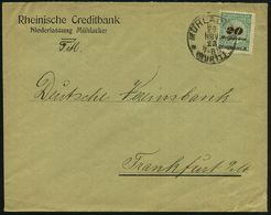 MÜHLACKER/ *(WÜRTT.)* 1923 (29.11.) 1K Auf EF 20 Mia. = Infla-"4fach-Zeit" Auf Firmen-Bf.: Rheinische Creditbank.., Fern - Other & Unclassified